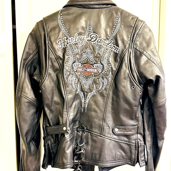 Harley-Davidson Women’s Black Leather Jacket with Liner - Size Small - Picture 1 of 5